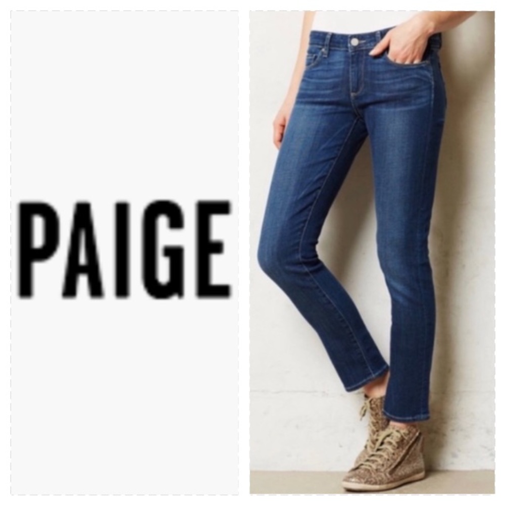 PAIGE Peg straight leg jeans in dark wash (long)
